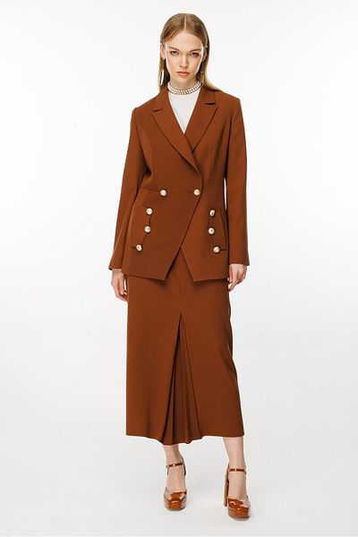 Ghisa Pocket Detailed Suit Brown