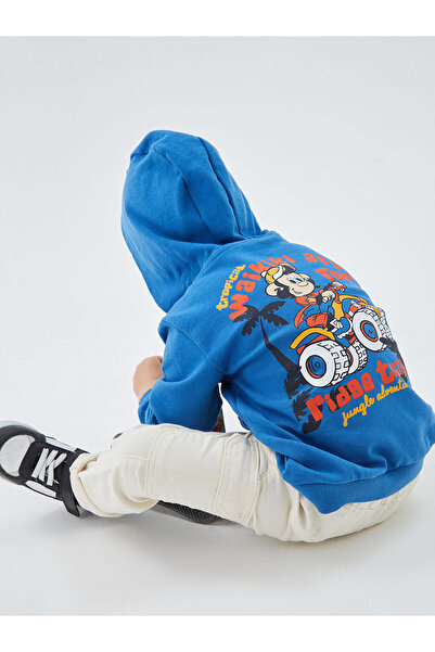 LC Waikiki Lcw Uzun Kollu Nostaljik Maymun Baskılı Erkek Bebek Hoodie