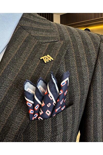 TerziAdemAltun Men's Striped Slim Fit Double Breasted Jacket and Trousers Set - Anthracite T12984