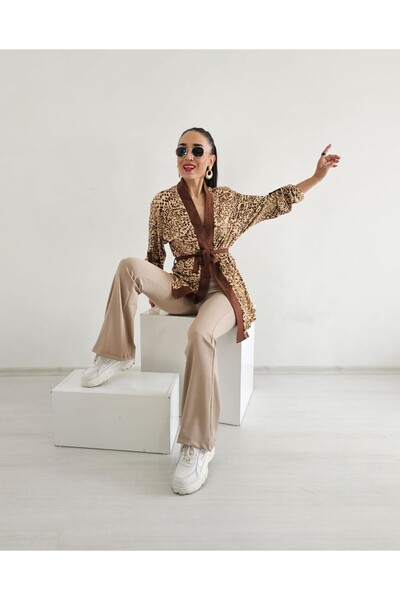 Altı Üstü Butik Belted Single Top Kimono