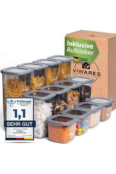 Viwares Vorratsdosen mit Deckel luftdicht | 12er Set Vorratsdosen
