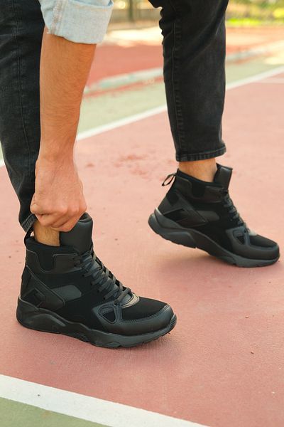 Riccon Ultraleichte schwarze Herren-Sneaker-Stiefel 0012350