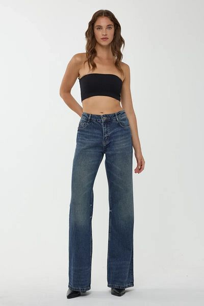 Hiccup Blugi din denim cu talie înaltă