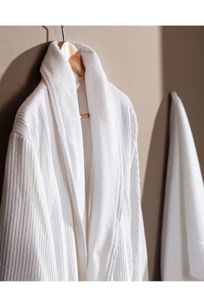 Madame Coco Corentin Men's 100% Cotton Bathrobe Set - White - Luxury Collection