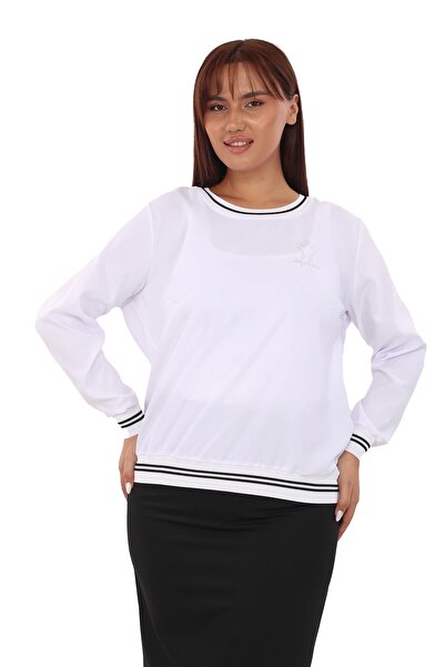 Lady Majestic Plus Size Ribbed Blouse - Relaxed Fit