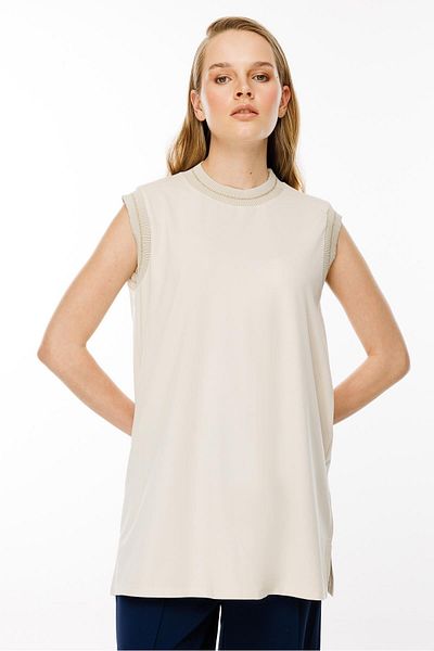 Ghisa Beige Sleeveless Tunic