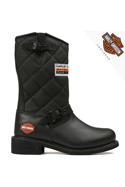 Harley Davidson 025G100071 Cizme scurte de damă din piele Laconia 644 NEGRE
