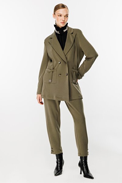 Ghisa Cep Detaylı Takım Haki