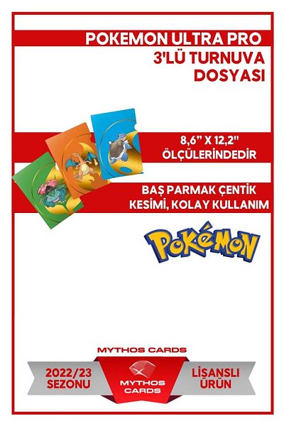 Mythos Cards Ultra Pro Pokemon - 3-Piece Tournament File Set