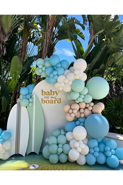 Çemrek Süs Parti Stakleni plavi zimski zeleni retro beli set lanaca za balone...