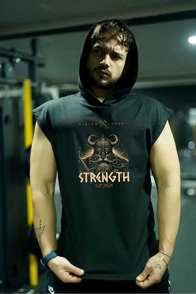 Oxlade Men's Black Viking Hooded Athlete