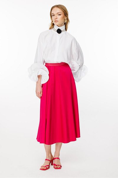 Ghisa Elastic Waist Skirt Pink