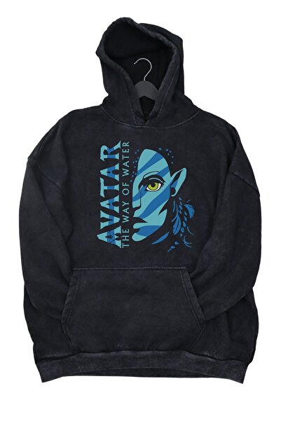 Fuddy Moda Hanorac oversize unisex cu glugă cu imprimeu The Way Of The Water ...