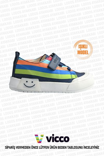 Vicco Elf Model Lighted Baby Boy and Kids Linen Navy Blue Sports Shoes