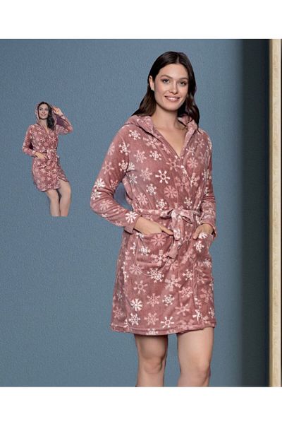 denizhomecollection Long-Sleeved Belted Fleece Welsoft Dressing Gown Is Ratchet