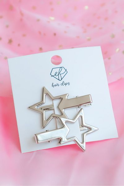 EFBUTİK Y2K Star Style 2 Pieces Star Clip Bockle Set