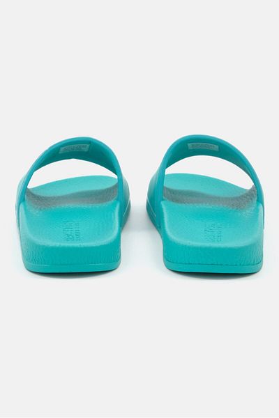 Reaction by Kenneth Cole Women Setia Logo Slip On Slide Slippers, Turquoise