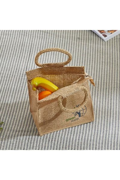 Home Box حقيبة غداء جو جرين متعددة الاستخدامات مصنوعة من الجوت - 25×15×36 سم
