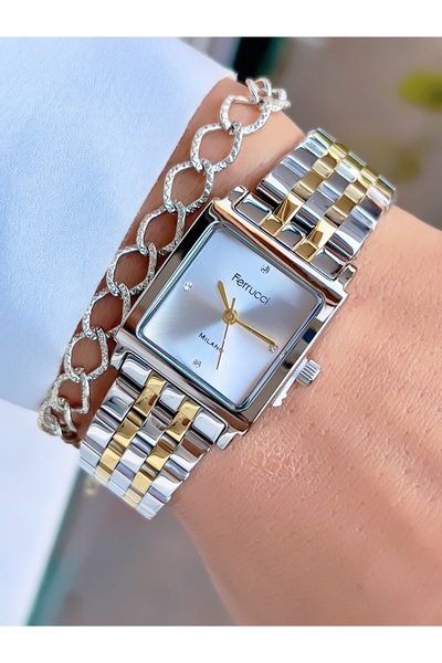 Ferrucci Çelik Kordon Milano Kadın Kol Saati Bileklik Hediyeli 2 Yıl Garantili
