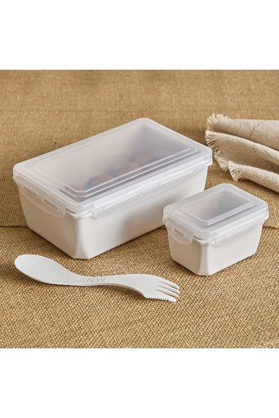 Home Box Rice Husk 3-Piece Lunch Box Set