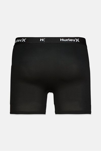 Hurley Kid Boys 2 Pcs Brand Logo Print Boxer, Black And Grey Heather