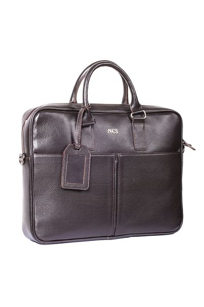 NCS Genuine Calfskin Men's Portfolio - Multi-Compartment Zippered Organizer Ncs Jeans 1886