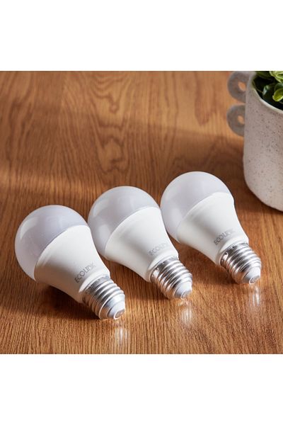 ecolink مجموعة من 3 مصابيح LED نهارية E27 بقوة 8 وات