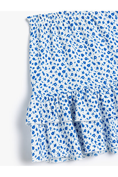 Koton Fusta mini cu imprimeu floral - Volane și talie stratificată elastică