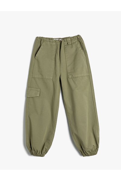 Koton Parachute Jeans - Cotton, Elastic Waist Pocket Parachute Trousers