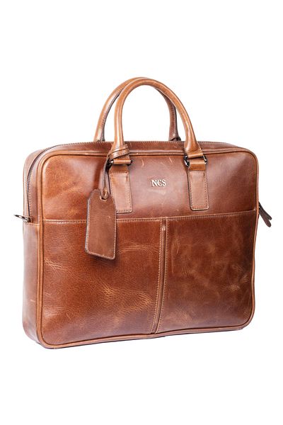 NCS Genuine Calfskin Men's Portfolio - Multi-Compartment Zippered Organizer Ncs Jeans 1886