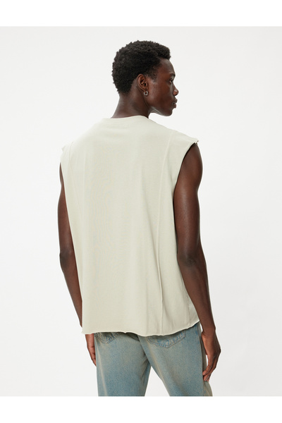 Koton Αμάνικο T-Shirt από βαμβακερό λαιμόκοψη - Basic