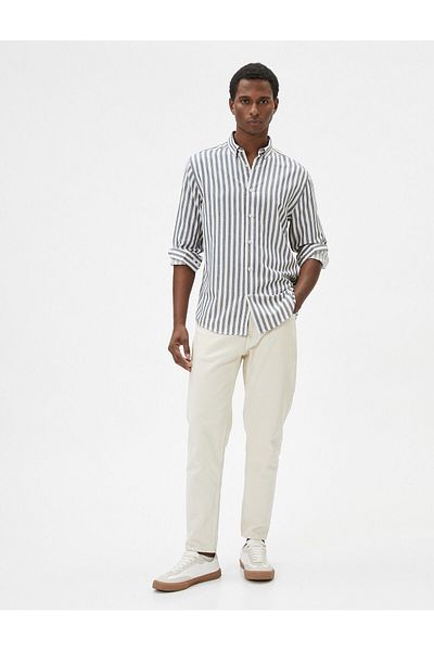 Koton Slim Fit košile s klasickým límečkem s dlouhým rukávem