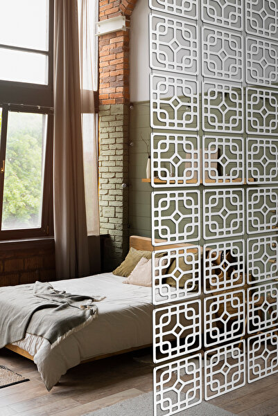 Artavessa 12 Parça Oda Bölücü Seperatör Mdf Paneller - Model 2 (Beyaz)