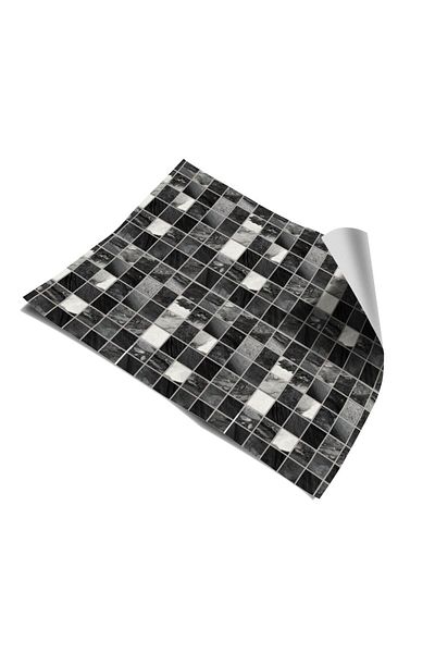 Bigaimaj Bucătărie între blaturi - acoperire cu folie adezivă, model de piatră de marmură mozaic, 60 cm X 100 cm