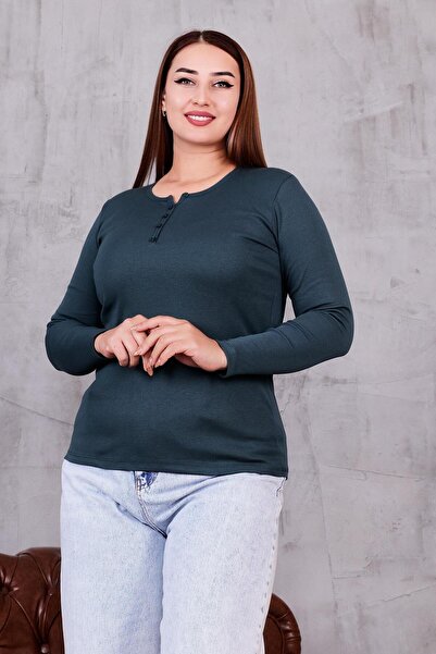 Siyezen Plus Size Cotton Lycra Button up Blouse