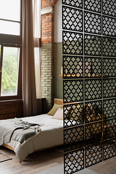 Artavessa 12 Parça Oda Bölücü Seperatör Mdf Paneller - Model 7 (Siyah)