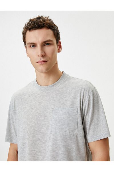 Koton 4sam10075hk 031 Gray Men's Jersey Short Sleeve Basic T-shirt