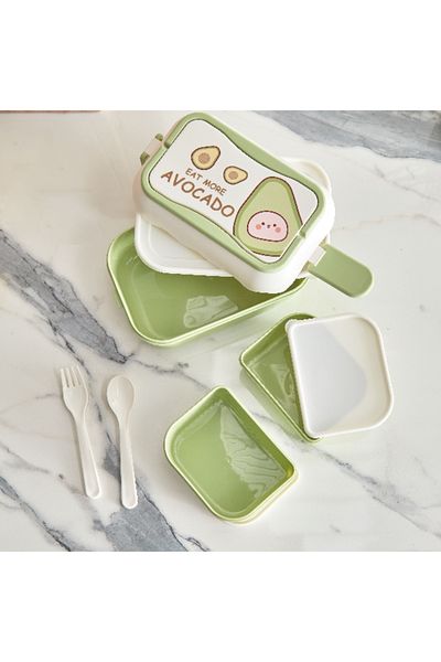 Home Box Neo Fruit Double Layer Lunch Box - 13.5x21.6x14.3 cm