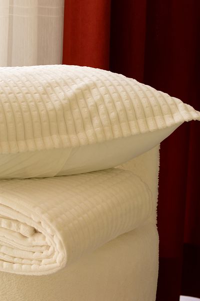 Merinos Modern Line Single Bedspread Blanket Set - Bone