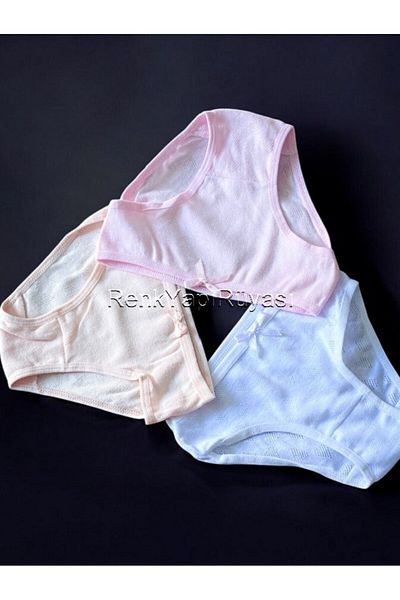 RENK YAPI RÜYASI Chiloți din bumbac pentru fete 3 bucăți - Slip și chiloți jacquard