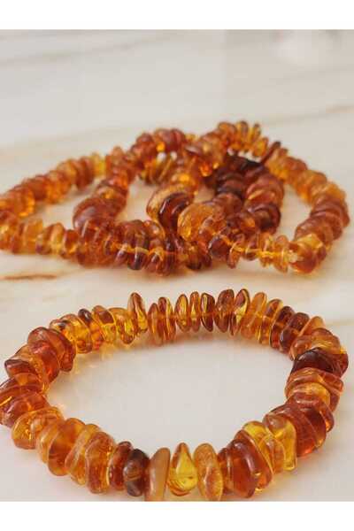 Kehribar Sarayı سوار نسائي من العنبر بلون الكونياك - معتمد مقاس 18 سم