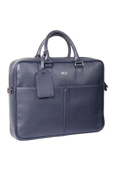 NCS Genuine Calfskin Men's Portfolio - Multi-Compartment Zippered Organizer Ncs Jeans 1886