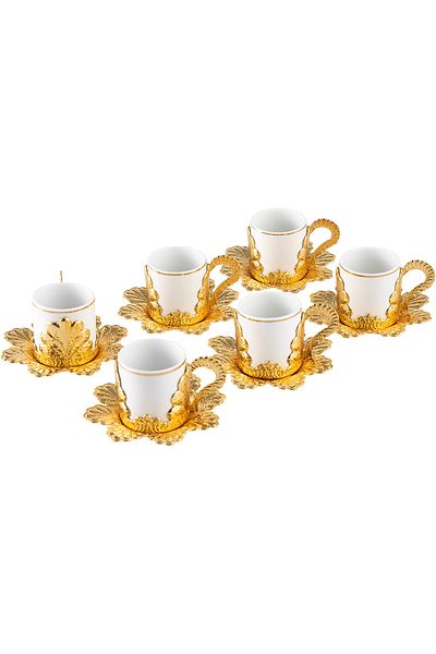 Sena Damla 6-Person Gilded Coffee Set (337-K-Y)