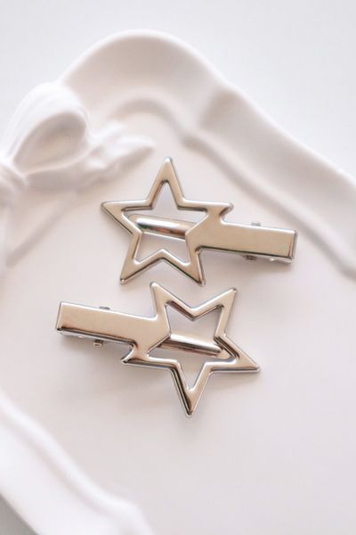 EFBUTİK Y2K Star Style 2 Pieces Star Clip Bockle Set