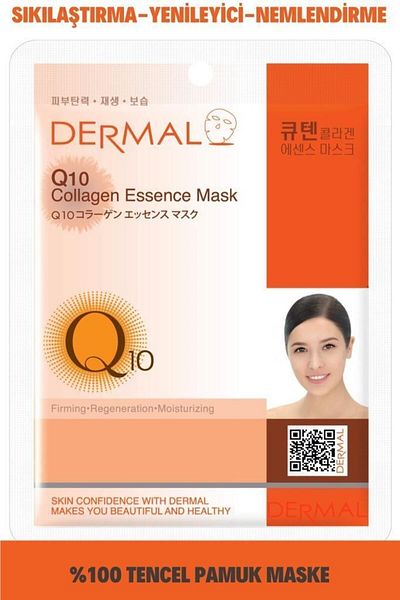 Dermal Q10 Collagen Mask - 23 Gr 2 Pieces, Firming and Moisturizing Renewing