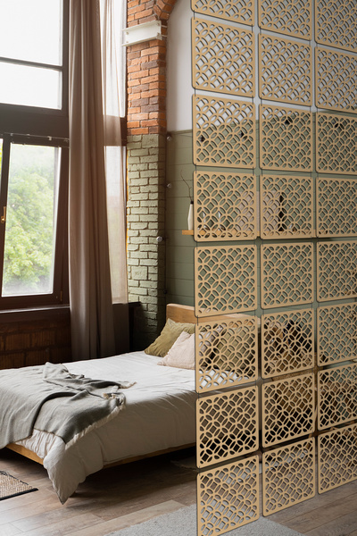 Artavessa 12 Parça Oda Bölücü Seperatör Mdf Paneller - Model 8 (Bej)