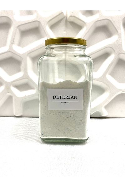 Karçiçeği Home Decorative Glass Detergent Jar 3000 ml Gold Metal Lid (TR)