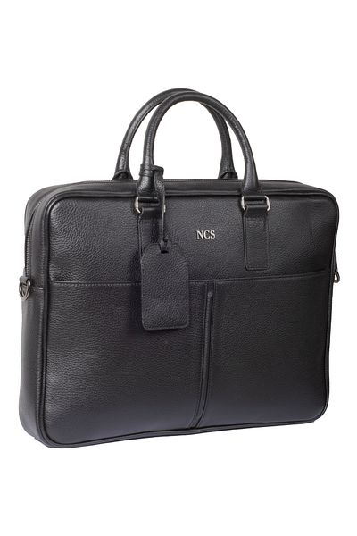 NCS Genuine Calfskin Men's Portfolio - Multi-Compartment Zippered Organizer Ncs Jeans 1886