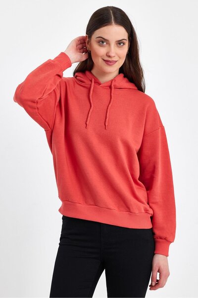 yakamor Γυναικείο Φούτερ χωρίς σαρόντο με κουκούλα oversized