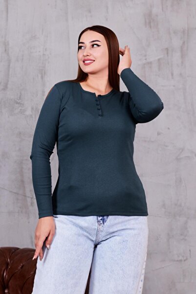 Siyezen Plus Size Cotton Lycra Button up Blouse